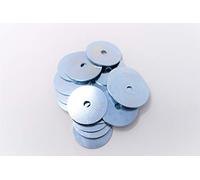 M6 x 40 Flat Repair Penny Mudguard Washer Pack of 10 (Large OD) Bright Zinc Plated Steel Heavy Duty 6mm x 40mm