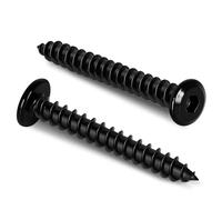 M6 x 55mm Flat Head Socket Cap Self Tapping Screws, Countersunk Wood Screws, 304 Stainless Steel 18-8, Allen Hex Drive, Black Finish, 10 PCS