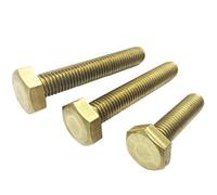 M6 x 60mm Brass Hex Head Screws/Bolts,Full Thread,Pack of 10-piece