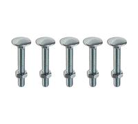 M6 x 90mm Cup Square Bolt & Hex Nut - 5 Pack