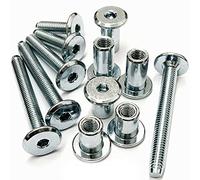 M6 Zinc Furniture Long Connector Bolts & M6 x 12mm Cap Nuts Unit Bed Cot Table Fixing (10, 60mm)