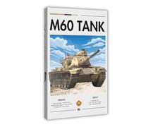 M60 Tank - Vietnam War, Main Battle Tank, Clouds, Ground, Tank, USA Tank Canvas Poster Bedroom Decor Landscape Office Room Decor Gift 16x24inch(40x60cm)
