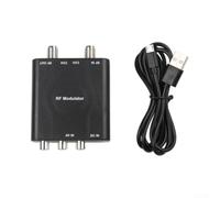 M61A RF Modulator AV to RF Converter NTSC CH3/CH4 for Old TVs VCRs DVD Players Black ABS Plastic Compact Design