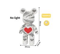 (M6886-Y) Giant Fluid Violence Bear Cartoon Love Violent Bear Bearbrick Colour Model Building Block Micro Diamond Bricks Kids Toy Gift Set