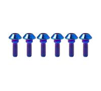 M6x20mm Titanium/Titanium Motorcycle Brake Rotor Bolt Screw Accessories Wheel Bolt 6 pcs(6pcs Burn Blue)