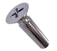 M6x25 Countersunk Machine Screws, Stainless Steel Phillips Bolts, Cross Recessed Flat Head Fastener, fully Threaded 6mm Screw Suitable for Metal, Construction, Installation, DIY (Pack of 10)