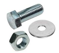 M6x25mm Hex Head Set Screw, Hex Nut & Penny Washer (Pack of 100)