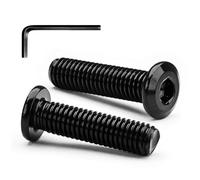M6x30mm Hex Flat Head Socket,20Pcs M6 Bolts,Fully Thread 304 Stainless Steel Bolt,Furniture Screws Bolts,Black zinc plating,with Hex Key