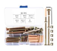 M6x40/50/60/70/80mm Crib Screws Assortment 20-Set Wooden Double beds Hardware Replacement Kit,Bolts & Barrel Nuts & Wooden Dowels, Hex Socket Head Cap Screws Nuts for Headboards Furniture (50)