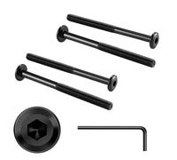 M6x65mm 15Pcs Flat Head Hex Socket Cap Screws Bolts,Furniture Screws,Carbon Steel,Partial Thread, Black Oxide by Socell (with Hex Spanner)