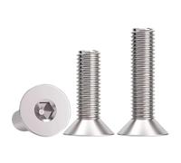 M7-1.0 Nickel Plated 12.9 Alloy Steel Hex Socket Flat Head Countersunk Bolts Screws Fully Threaded Metric Allen Head Fasteners for Machinery Automotive Repair (10,M7-1.0 x 35mm)
