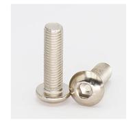 M7 1mm Pitch 12-60mm Fine Thread GB7380 12.9 Grade Nickle Plating Black Hexgaon Socket Button Pan Round Allen Head Bolt Screw(Nickel Plating,6Pcs M7x1x20mm)