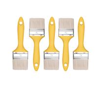M7 5X Flat Brush Set 70mm Series 37 Synthetic Bristles for Wood Stain Steel Ferrule Brush for Metal Universal Brush with Plastic Handle