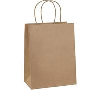 M7 Packaging Brown Paper Bags Kraft Large 250 per Box Twisted Handle 28x30cm Ideal for Gifts, Take Away Food, Parties, Shops, Favours, Weddings
