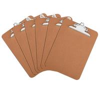 M7 Packaging Clipboard A4, Hardboard with Heavy Duty Clip, Wooden with Hanging Hole for School, Office, Restaurant (Hardboard, 6 Pack)