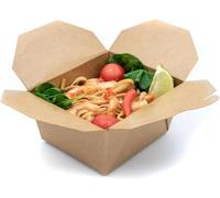 M7 Packaging Food Takeaway Boxes Disposable Kraft Boxes 50 Pack Rectangular Recyclable Bulk Meal Fast Food Box To Go Lunch Leftover (201 x 143 x 65mm, 200 Pack)