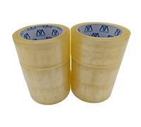 M7 Packaging Heavy Duty Packaging Tape, 48mm x 66m 45 microns, 6 Rolls, Clear/Brown/Fragile Tapes, Strong Adhesive for Parcels and Moving Boxes (No Dispenser, Clear)