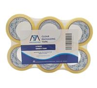 M7 Packaging Heavy Duty Packaging Tape, 48mm x 66m 45 microns, 6 Rolls TAPES With Lucky Boy Greetings (No Dispenser, Clear)