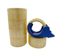 M7 Packaging Heavy Duty Packaging Tape, 48mm X 66M 45 Microns, 6 Rolls (With Dispenser, Clear)