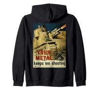 M7 Priest American WWII Propaganda Art Keeps Em Shooting Zip Hoodie