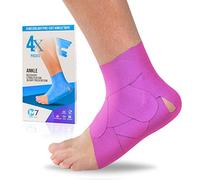 M7 Sport Tape Ankle Brace, Pre Cut Kinesiology Tape, Pain Relief, Ankle Support and Stabilisation, Reduce Swelling, Therapeutic Tape, Water Resistant, Premium Cotton, Latex Free, 4 Pieces a Box