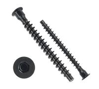 M7 x 70mm Confirmat Screws Black 50 PCs, Hex Socket Drive Countersunk Furniture Connecting Self-Tapping Screw Set Carbon Steel Zinc Plated
