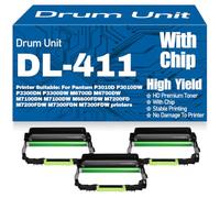 M7100DN M7100DW Drum Unit for Pantum P3010D P3010DW P3300DN P3300DW M6700D M6700DW Compatible DL-411 M6800FDW M7200FD M7200FDW M7300FDN M7300FDW Imaging Drum,3PC-Black