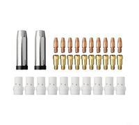 M8 0.8mm Gas Nozzle Tips Set 32pcs Compatible with MB36KD MIG MAG Welding Torch Nozzle Holder Cup Design
