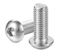 M8-1.25 × 40MM Button Head Socket Cap Bolts Screws 304 Stainless Steel 18-8 Allen Hex Drive, Full Coarse Thread, 10PCS