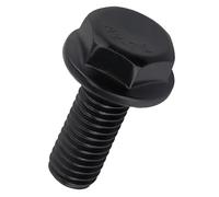 M8-1.25 x 20mm Hex Flange Bolt Black, 304 Stainless Steel (A2-70), Full Thread, Black Flange Hex Screws 20 Pack