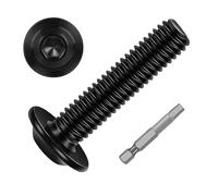 M8-1.25 x 35mm Flange Button Head Hex Socket Cap Bolts Screws, 304 Stainless Steel 18-8, Allen Socket Drive, Black Finish, Full Thread, Screwdriver Bit Included, 20 PCS