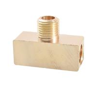 M8/10/12/14/16/18 Metric Male Female Brass Tee 3 Ways Pipe Fitting Connector Block Spiltter Water Gas Oil(M8xM10xM8 F-M-F)