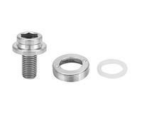 M8 15mm Titanium Alloy Mountain Bike Crank Bolt Bottom Bracket BB Axle Screws Kit with Dust Cap Washer for Road Bicycle Maintenance Repair (You color)