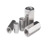 M8 304 Stainless Steel Hexagon Hex Extend Long Rod Coupling Nut Connector Joint Tubular(M8x13x35-2PCS)