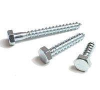 M8 / 8mm HEX Hexagon Head Wood Screw Coach Screws Bolts ZINC Plated All Length (100, M8 x 200mm)