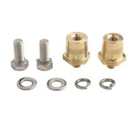 M8 Battery Terminal Adapter, Brass Battery Post Extender, M6/M8 Threaded Pole Connectors for Car Motorcycle Boat, Positive Negative Replacement Kit, Gold Finish(M8)
