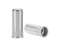 M8 Blind Rivet Nuts,30PCS 304 Stainless Steel Flat Threaded Insert with Knurled Body