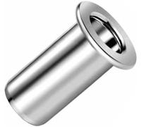 M8 Blind Rivet Nuts, Dome Head Cylindrical Shank Round Body Open-ended Threaded Insert, 8mm Nutsert, Zinc Plated Steel Rivnut, Rivsert for Steel, Alloy, Copper, Plastic, Fiberglass (5 pcs.)