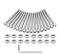 M8 Bolts and Nuts Set, 16 Pcs M8 x 80mm Allen Socket Cap Head Screws, Stainless Steel Machine Nuts and Bolts Set, Hex Socket Head Cap Screws Assortment for Bicycle Bike
