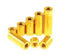 M8 Brass Round Extension Hand Nut Column Double Pass Hollow Through Hole Adjustable 13mm O.D. 5mm-100mm Length(M8x5mmxD13 (2pcs))