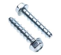 M8 Concrete Masonry Anchor Bolt, Self Tapping Coarse Threaded Screw, Flanged Hex Head, Galvanized Carbon Steel (9.9 mm x 70 mm) Screw-in Fixing for Metal structures to Brick, Stone, Concrete 10 pcs