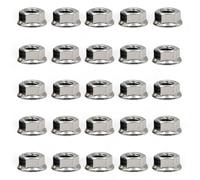 M8 Flange Hex Nuts - 8mm Serrated Steel Flanged Nut - Pack of 25