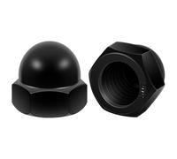 M8 Hex Head Acorn Cap Nuts, 304 Stainless Steel 18-8 Black Coating Acorn Nuts, Hex Drive, Black Finish, 25 PCS