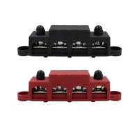 M8 M10 4 Ways Wiring Rows Bus Bar Terminal Block, Power Distribution Block Car for Industrial, Residential(1Set-M10)