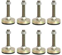 M8, M10, ded Adjustable Leg Straightener Iron Galvanized Anti-Shock Self-Leveling Feet-Base Diameter 1.4 Inches, Workbenches, Cabinets and Heavy-Duty Applications 8-Pac D35*M8*60mm)(D35*M8*60mm)