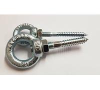 M8 M10 Double Ended Metal to Wood Screw Dowel Bolt with Eye Nut Female Washer (Eye Nut Size/Screw Size: M8 / M8 x 60mm)