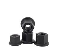 M8 M10 M12 M14 M16 M18 M20 M22 M24 M27 M30 Black Carbon Steel Flange Nut Serrated Flange With Gasket Locknut 1/3/5pcs(3Pcs,M18)