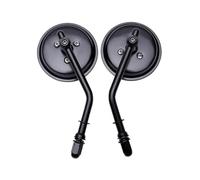 M8 Motorcycle Round Rearview Mirror Rear Side Mirrors Retro For Harley For Dyna For Bobber For Chopper For Sportster(Black)