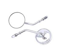 M8 Motorcycle Round Rearview Mirror Rear Side Mirrors Retro For Harley For Dyna For Bobber For Chopper For Sportster(Silver)