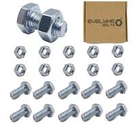 M8 Nuts & Bolt 10 Pack (M8 x 16mm Bolts & M8 Nuts) Hex Bolt/Setscrew Fully Threaded